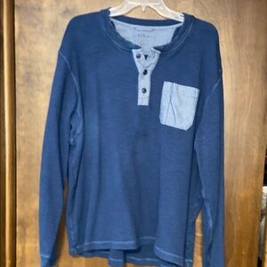 L.L. Bean Blue Henley Shirt